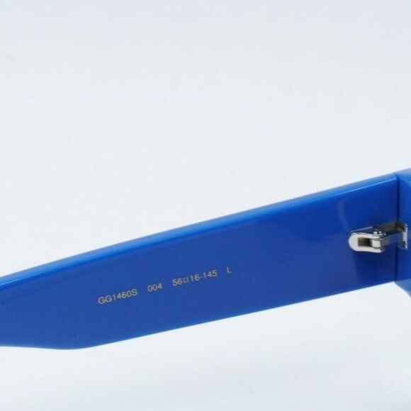 NEW GUCCI GG1460S 004 SOLID AZURE / BLUE FLASH MIRROR SILVER SUNGLASSES - Picture 7 of 11